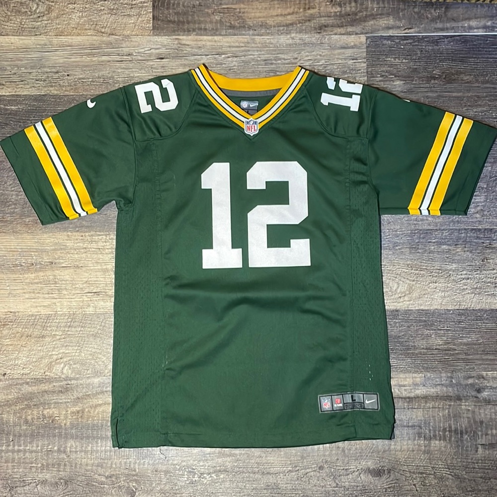 Authentic Nike Green Bay Packers Aaron Rodgers Jersey (Youth L)